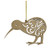 Gold 2D wooden New Zealand kiwi Christmas ornament