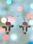 Christmas earrings - black and white cow in Santa hat