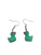 Green duck earrings on hooks