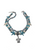 Two layer anklet with grey and turquoise beads, starfish and turtle charm