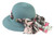 Teal Lani hat with grey and pink scarf