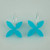Acrylic frangipani flower earrings on silver-colour hoops