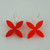 Acrylic frangipani flower earrings on silver-colour hoops