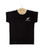 Black cotton New Zealand infant T-shirt with embroidered sports fern