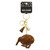NZ kiwi rhinestone bag charm with gold-coloured chain and brown tassel