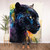 panther print on fleece blanket