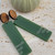 NZ made Green acrylic rectangle errings with ponga design on wooden studs