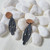 NZ made black acrylic ponga design earrings on wooden studs