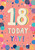 pink greeting card for 18th birthday