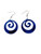 NZ made acrylic koru earrings on hook - mirror royal blue