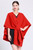 Warm winter cape shawl with pull through fastener