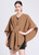 Warm winter cape shawl with pull through fastener