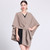 Warm winter cape shawl with pull through fastener