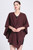 wine colour winter cape shawl with pull through fastener