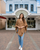 camel colour winter cape shawl with pull through fastener