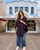 grape winter cape shawl with pull through fastener