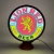 Lion Red Beer logo on LED lamp with light on
