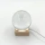 Single Rose etched in crystal ball on wooden base lamp