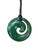 NZ greenstone closed koru necklace on black cord