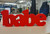 velvet finish free standing "Babe" sign in red