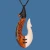 Stained bound bone fish hook necklace with paua detail