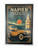 Napier NZ Art Deco Souvenir A4 print -  Vintage car and building