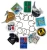 Pack of 10 assorted NZ souvenir keyrings with New Zealand foil designs