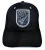 Black cotton New Zealand cap with silver fern and tattoo-style design