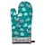 Teal New Zealand oven glove with colourful kiwi bird design