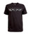 Black unisex New Zealand T-shirt with a contrasting grey tattoo-style pattern across the chest