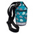 Teal water bottle carrier with kiwi bird pattern, NEW ZEALAND lettering and black shoulder strap
