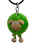Lime green New Zealand sheep pom-pom keyring with wooden sheep face and four dangly legs