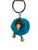 Bright blue New Zealand kiwi pom-pom keyring with wooden kiwi face and two dangly legs