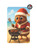 Doug Healey Santa Kiwi at the barbecue acrylic fridge magnet, made in New Zealand