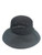 Black Cotton Mix Summer Hat with Crocheted Crown