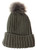 Solid Knit Stripe Beanie with Pom Pom (comes in lots of colours)