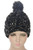 2 tone Textured beanie with fleece lining and fur ball pompom