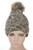 2 tone Textured beanie with fleece lining and fur ball pompom