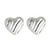 Heart stud stripey silver earrings