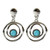 Aqua enclosed rings earrings