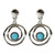 Double circle earrings with aqua resin centre