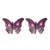 Butterflies with diamante earrings - purple