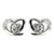 Sterling Silver heart stud earring with crystal