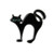 Black cat with green eyes earrings