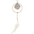Art Deco/ boho drop circle  feather pendant