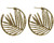 Golden fern hoop style earrings