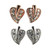 Leaf stud earring with Swarovski Crystals -  silver or rose gold