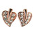 Leaf stud earring with Swarovski Crystals -  silver or rose gold