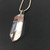 Genuine clear crystal pendant on silver snake chain