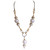Pearl look necklace with diamante on silver and gold
